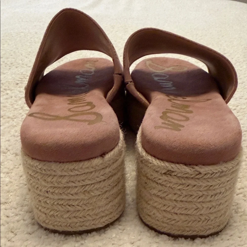 Sam Edelman Weslee Dusty Rose Suede Platform Slide Sandals - Size 7.5 - NEW
